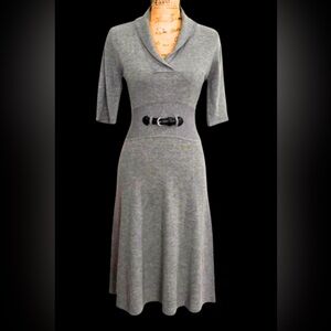 Calvin Klein Gray Sweater Dress with Belt
